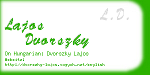 lajos dvorszky business card